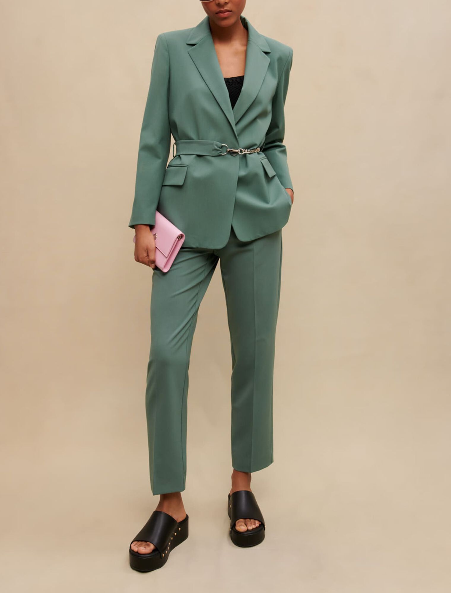 Giacca da tailleur con cintura a catena