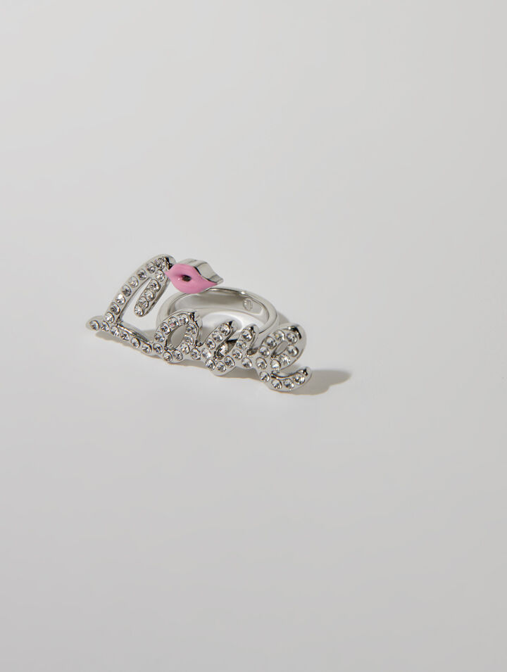 Anello Love glitterato