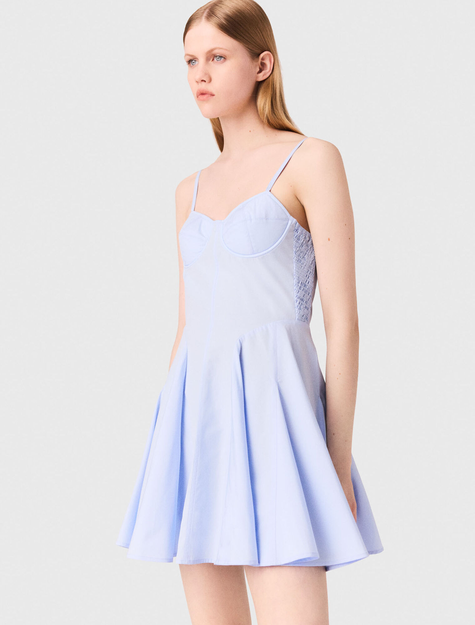 Abito babydoll corto in cotone