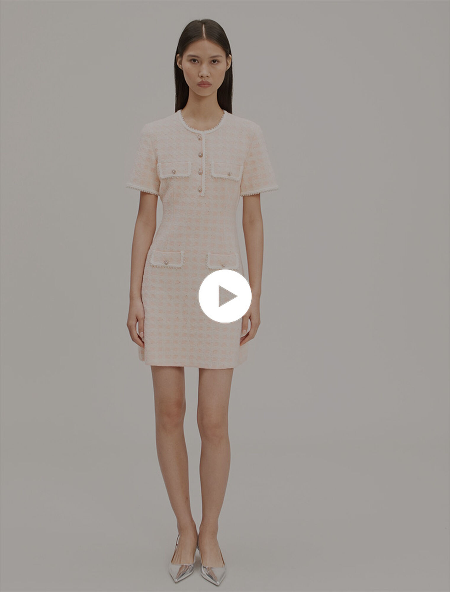 Abito corto in maglia effetto tweed