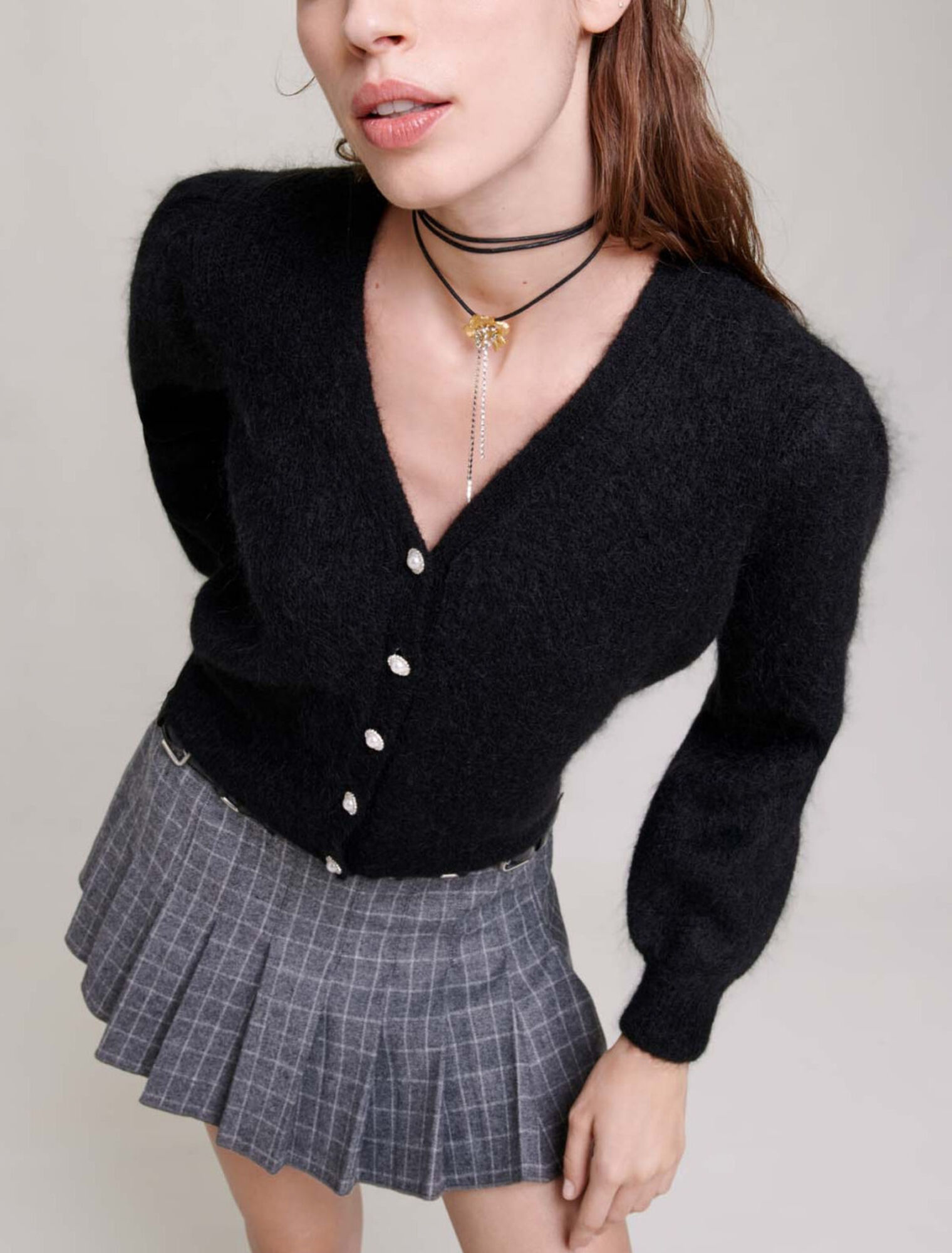 Cardigan in lana e mohair