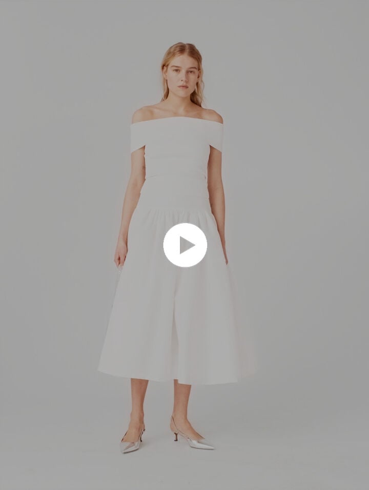 Top scollo bardot in maglia a coste