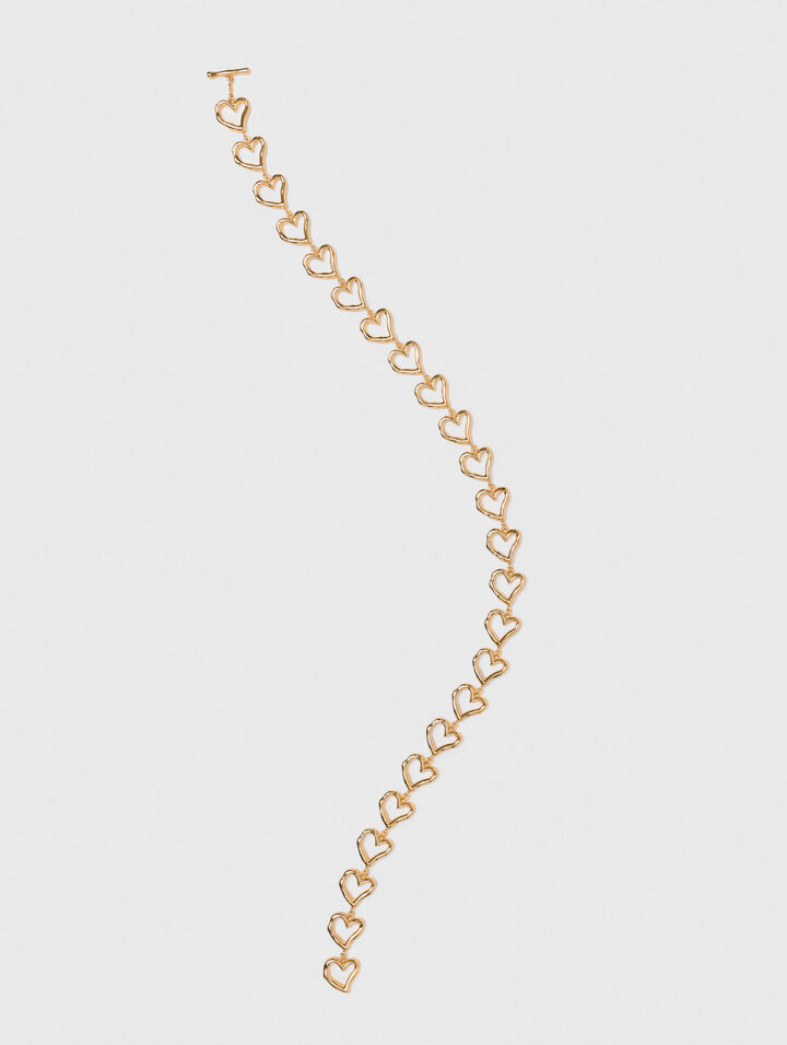 Collana cuore in ottone dorato