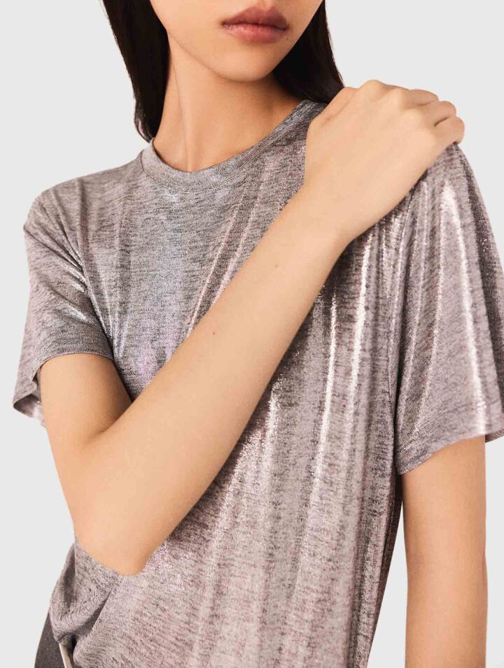 T-shirt in lamé