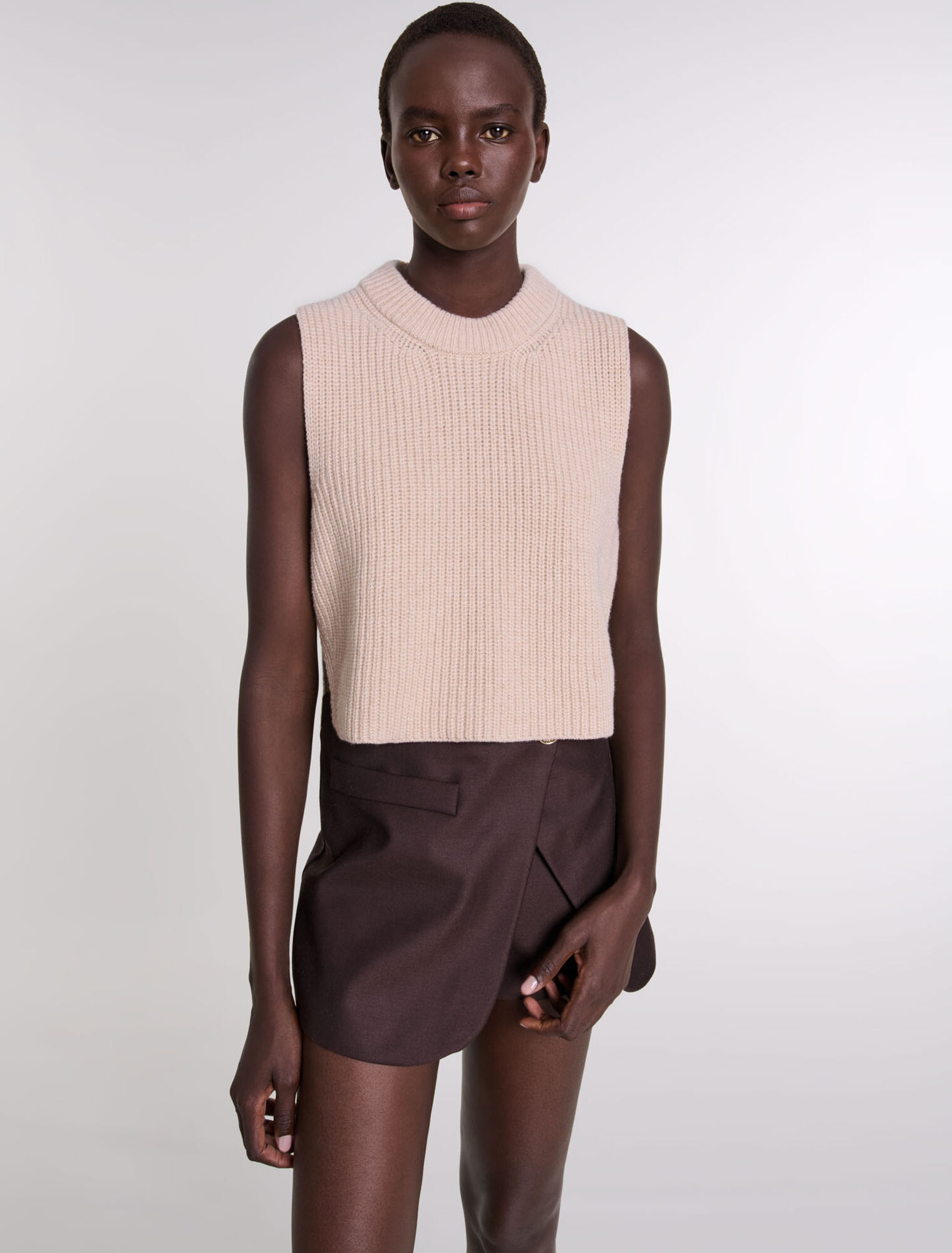 Maglione in lana senza maniche