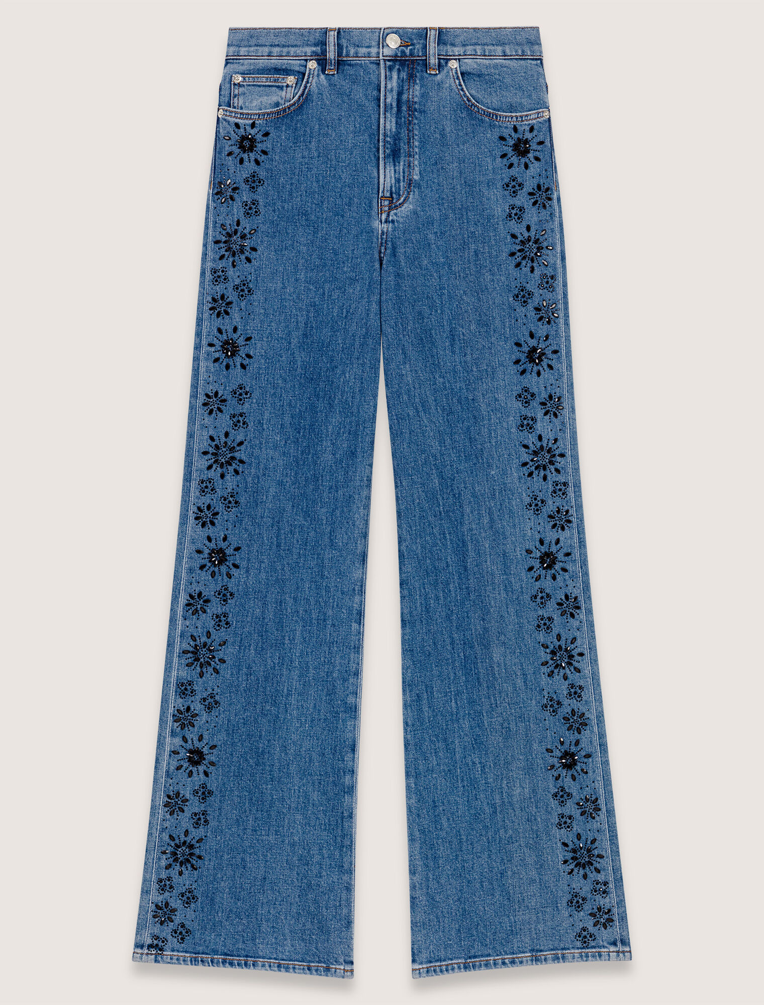 Jean ricamati con strass