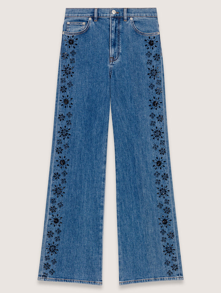 Jean ricamati con strass