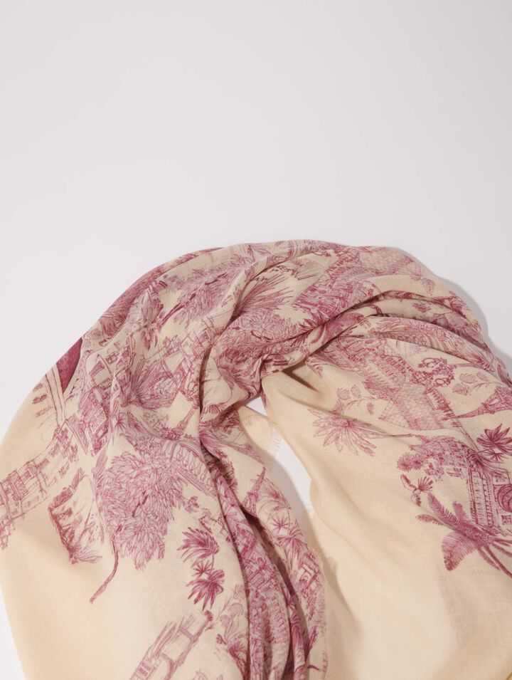 Sciarpa in misto cashmere stampato