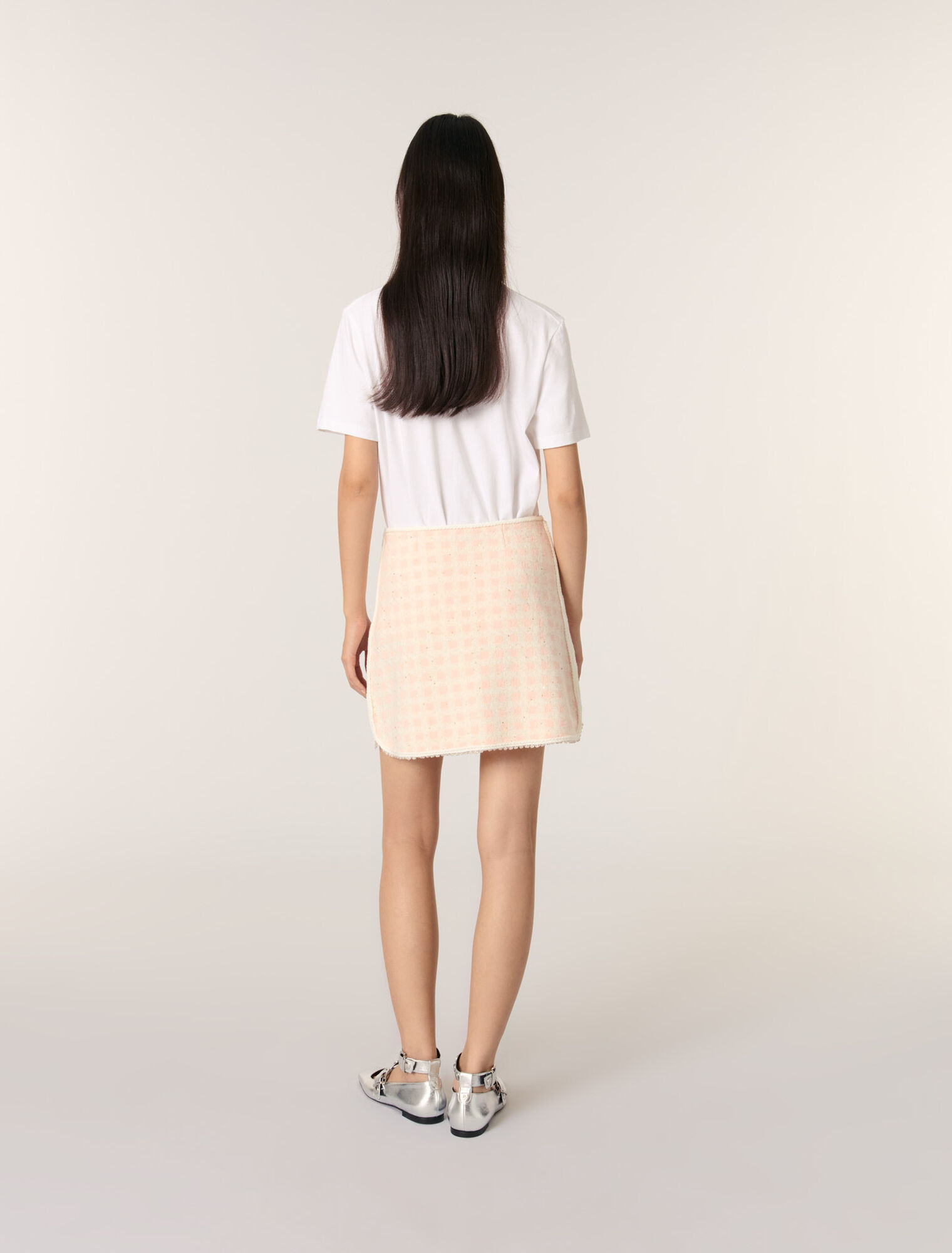 Gonna corta in maglia effetto tweed
