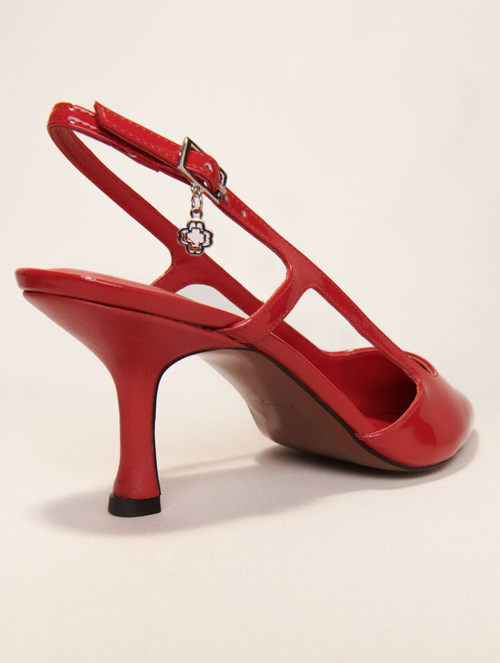 Décolleté slingback pelle vernice