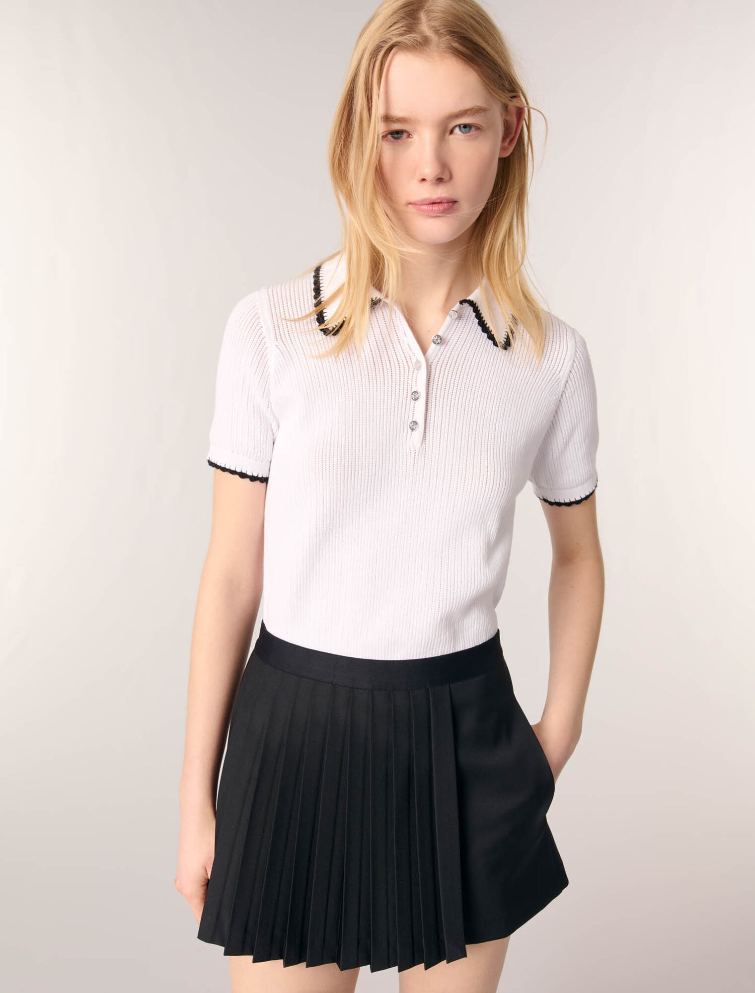 Shorts dritti plissettati