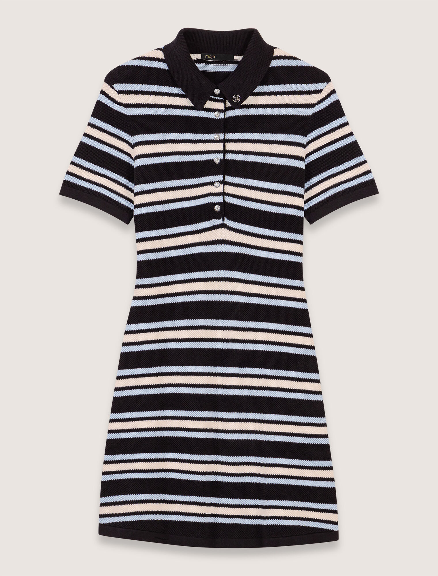 Abito a polo in maglia a righe