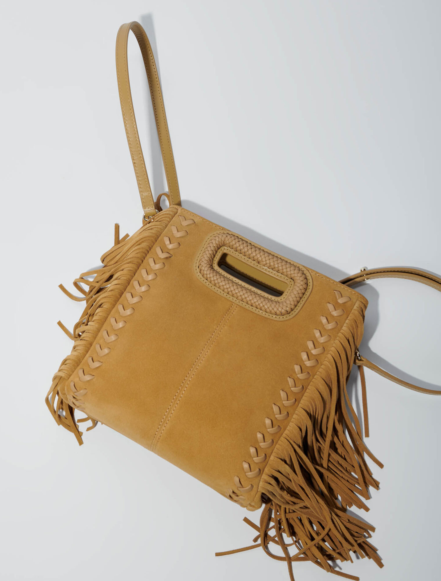 Borsa M scamosciato manico ritorto