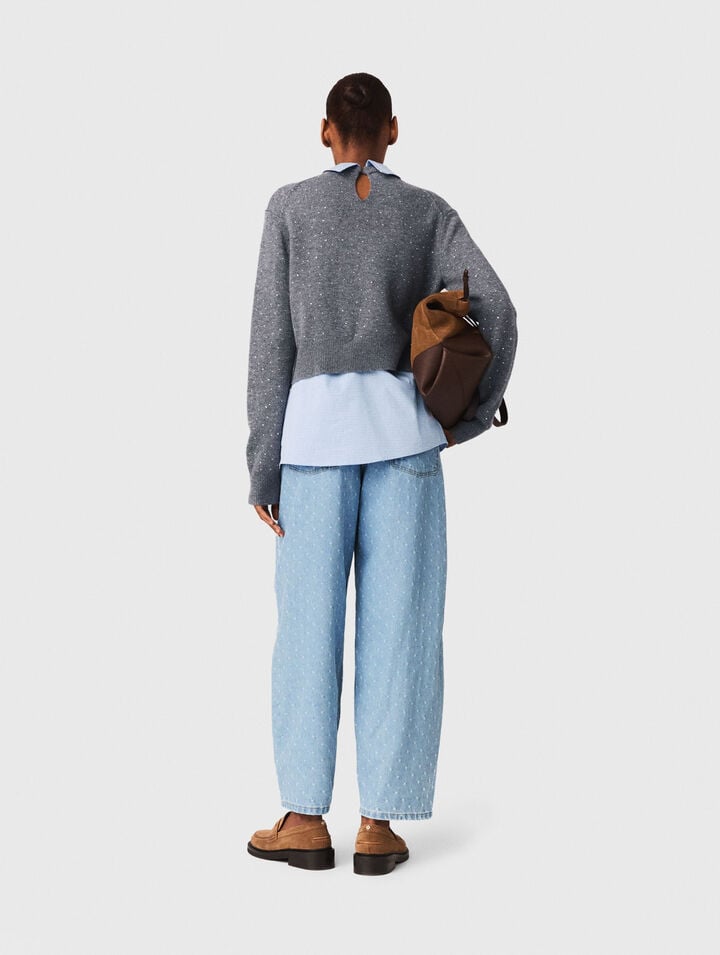 Pull strass, dettagli rimovibili