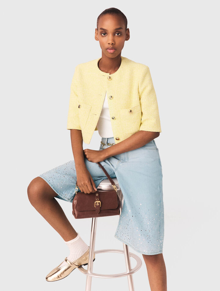 Giacca a maniche corte in tweed