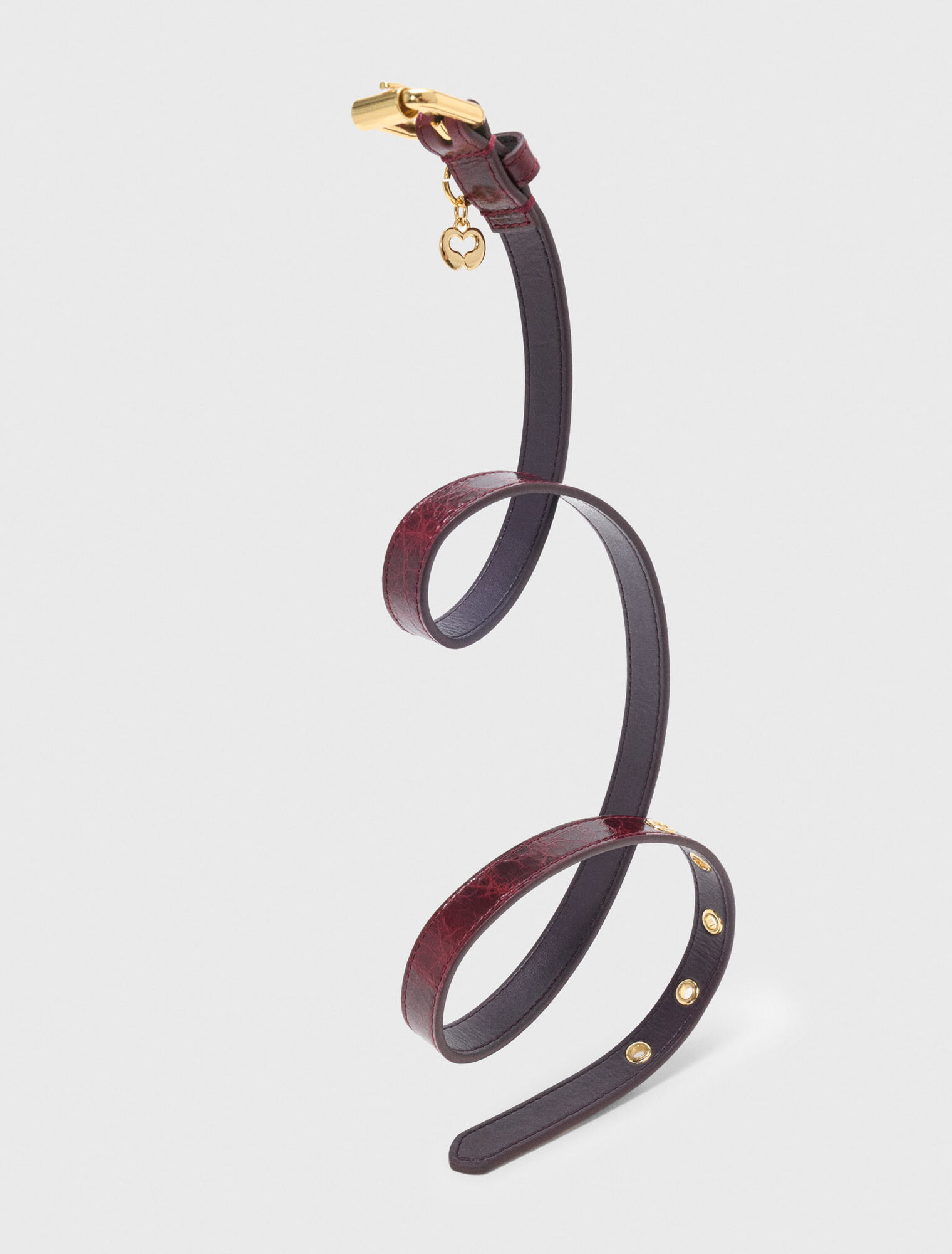 Cintura fine in pelle con occhielli
