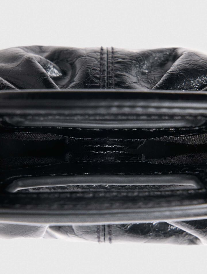 Mini clutch in pelle craquelé
