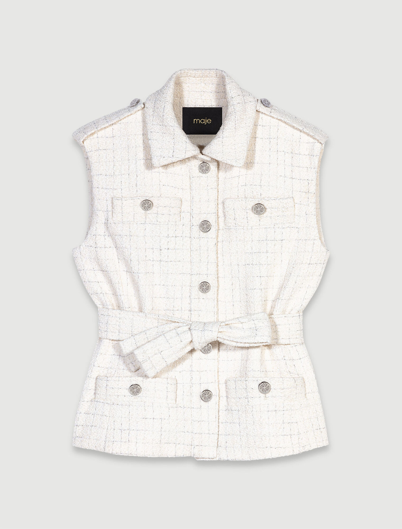 Giacca in tweed senza maniche