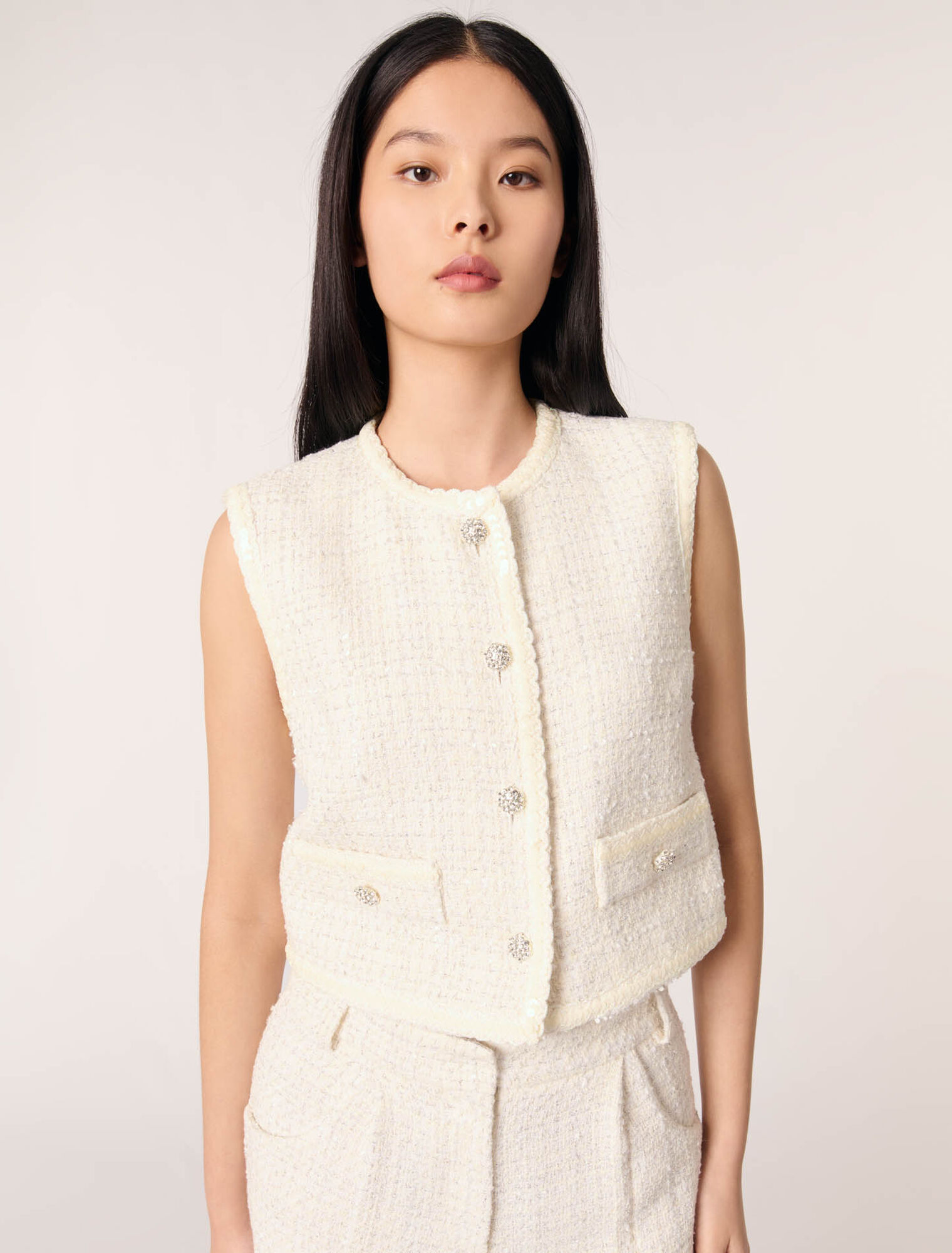 Giacca in tweed con lustrini