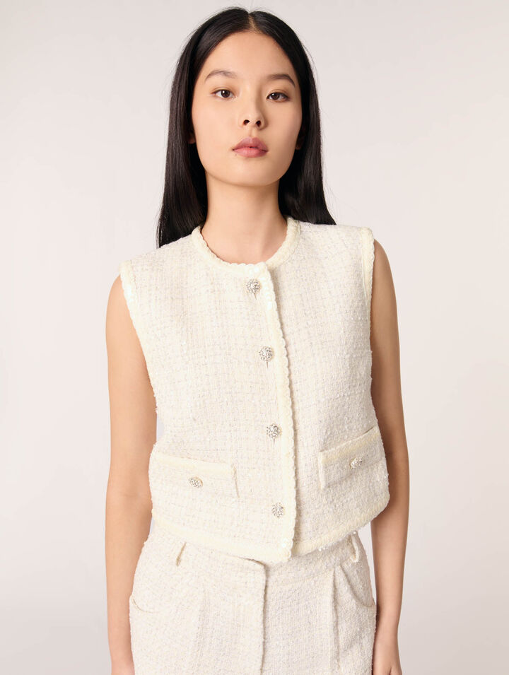 Giacca in tweed con lustrini