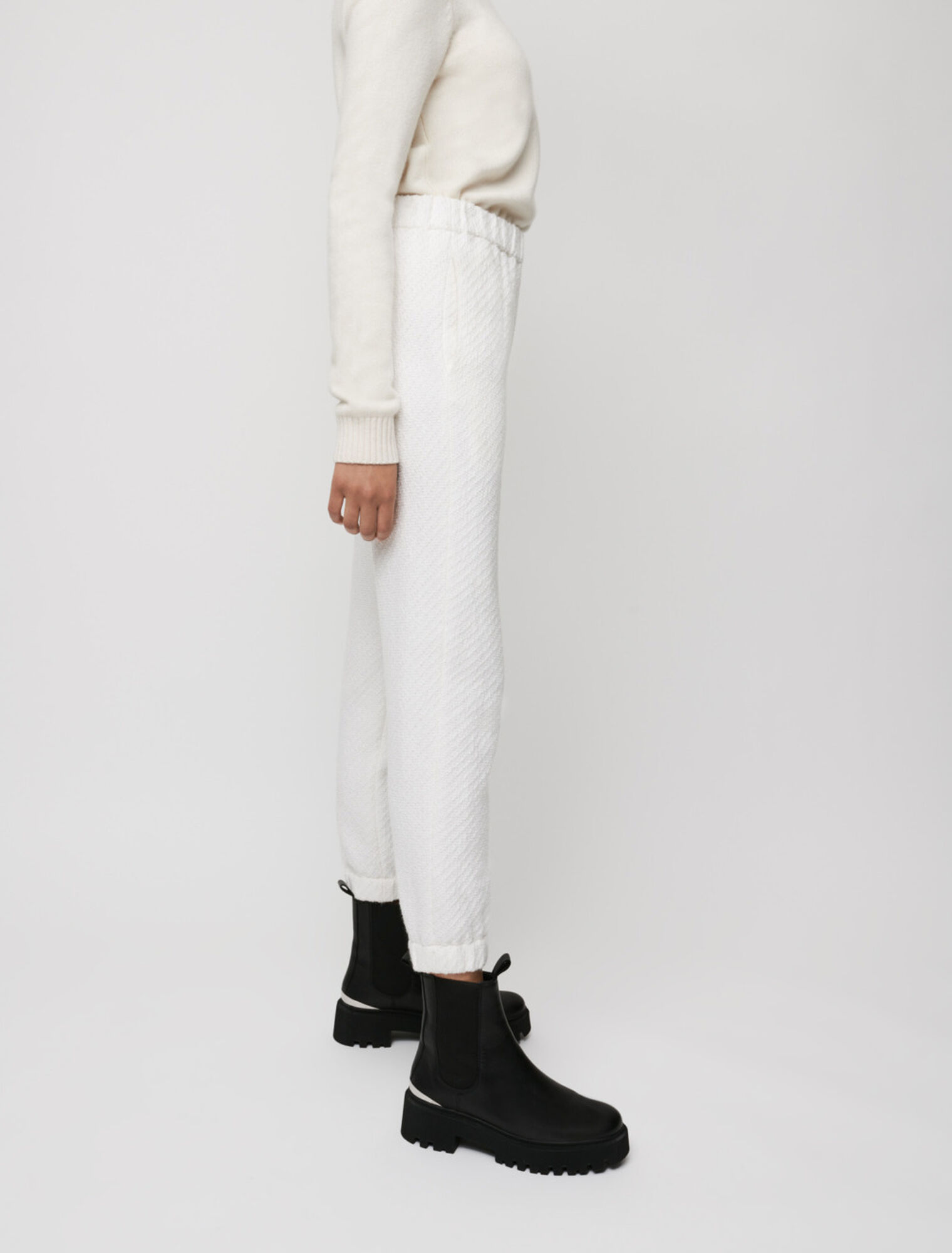 Pantaloni da jogging in stile tweed