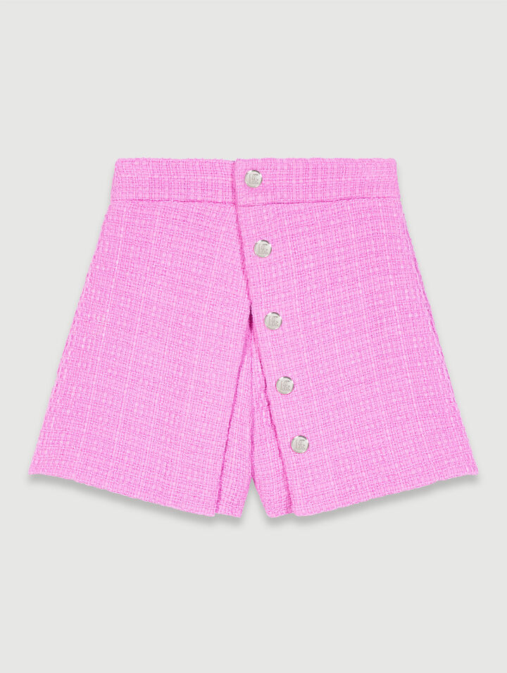 Shorts in tweed con falda