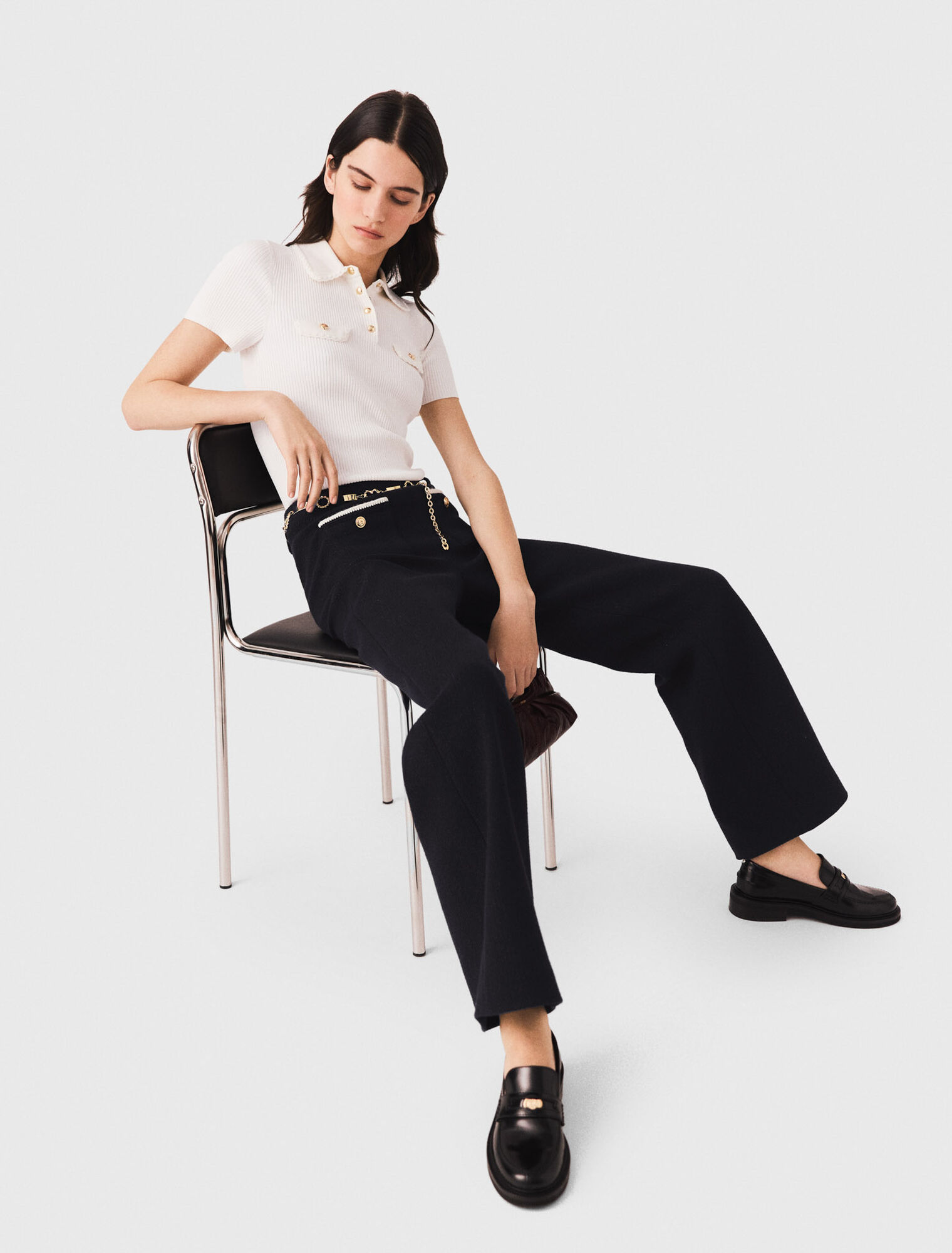 Pantaloni in tweed lurex