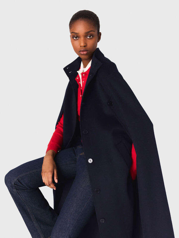 Cappotto lungo double face mantella