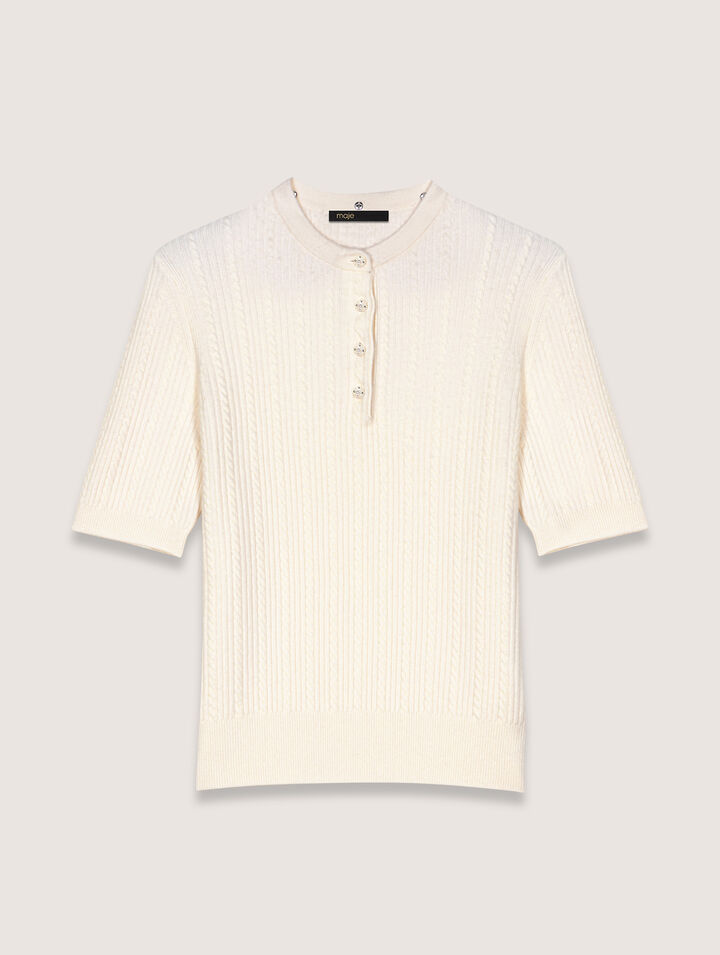 Polo in maglia con collo rimovibile