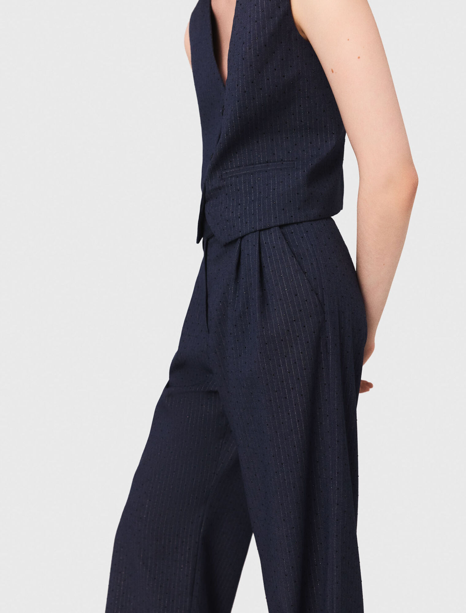 Pantaloni da tailleur con strass