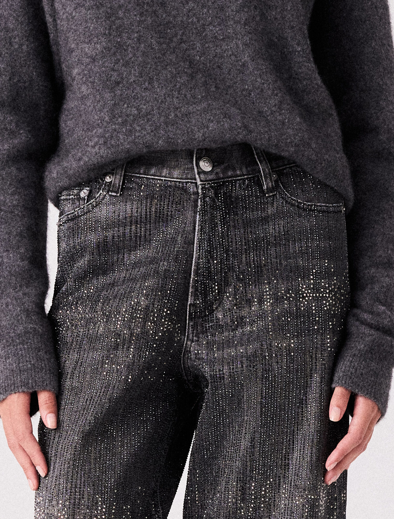 Jeans larghi glitterati