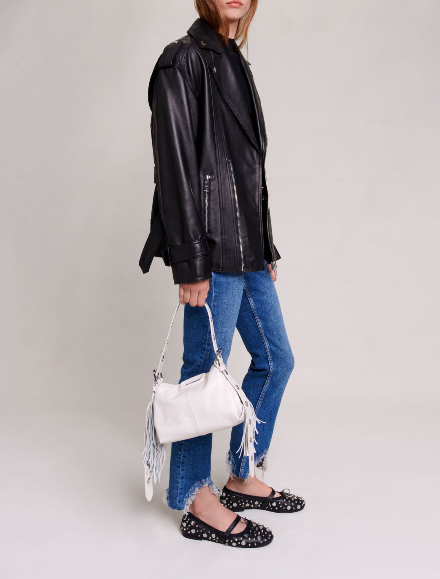 Jeans skinny strappati