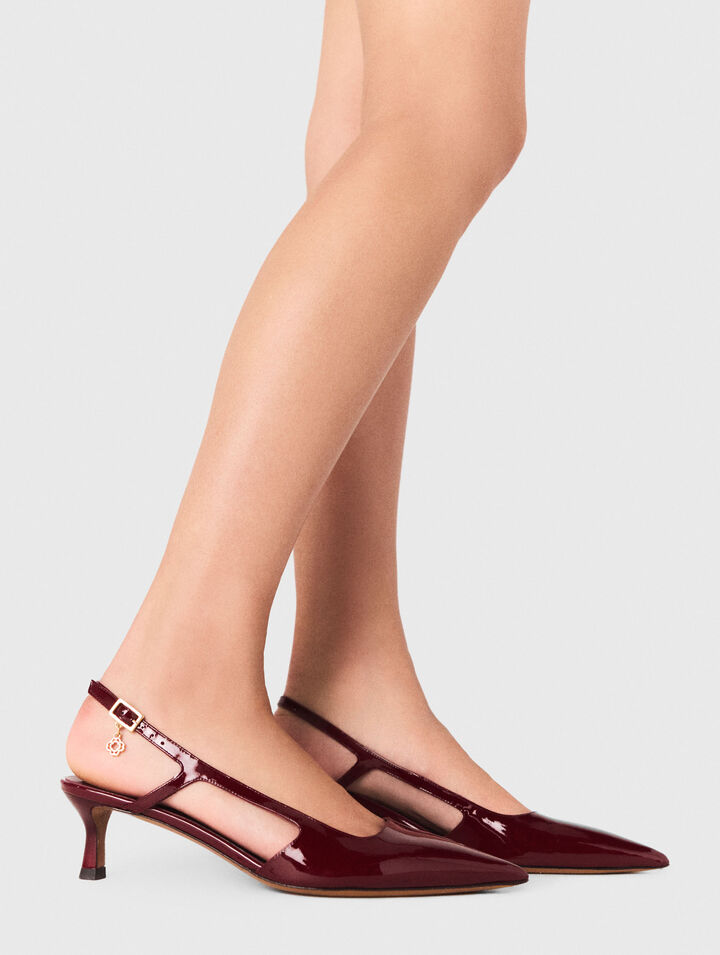 Décolleté slingback pelle vernice
