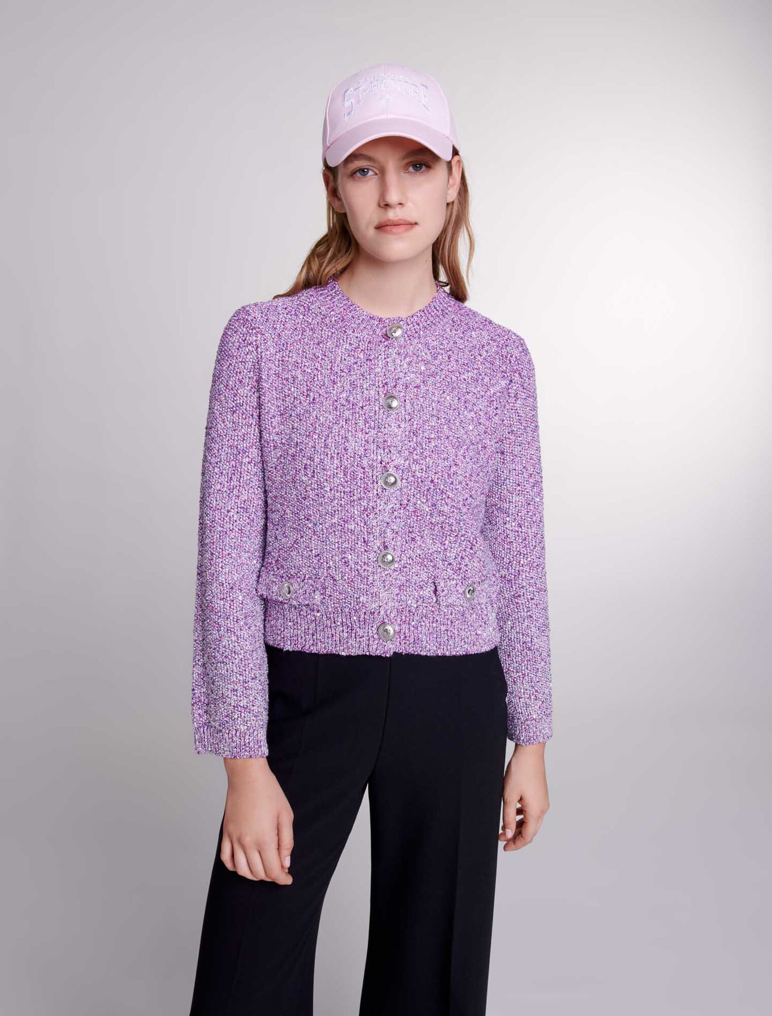 Cardigan in maglia con lustrini