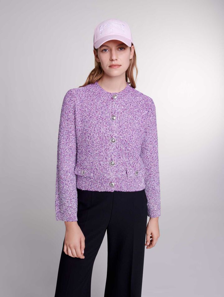 Cardigan in maglia con lustrini