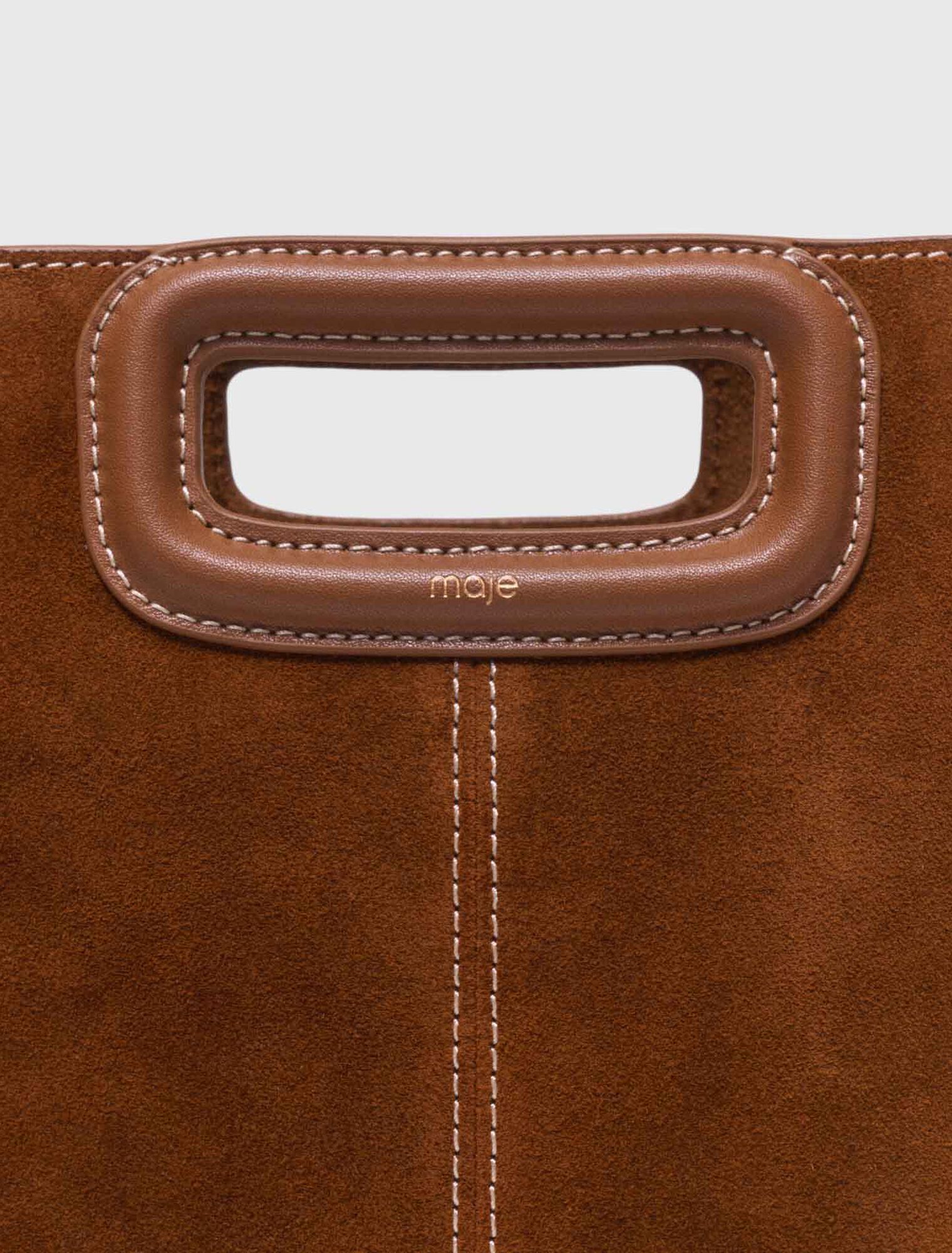 Borsa M in scamosciato impunturato