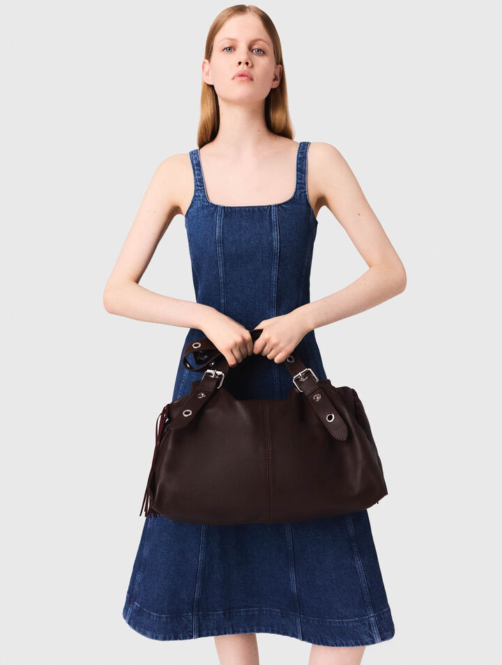 Abito babydoll lungo in denim
