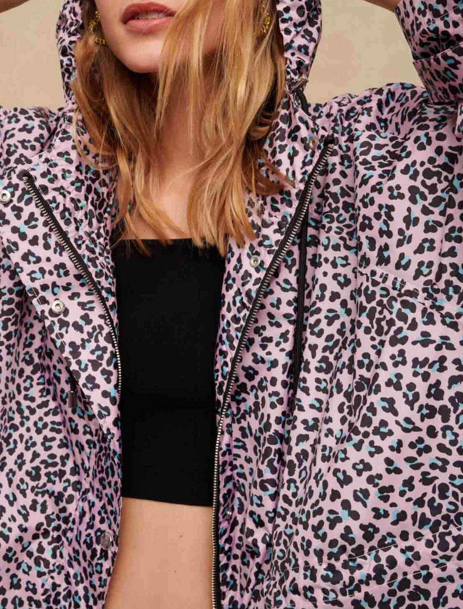 Cappotto impermeabile stampa leopardata