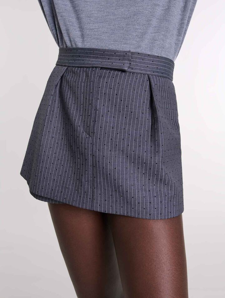 Shorts trompe l'oeil glitterati