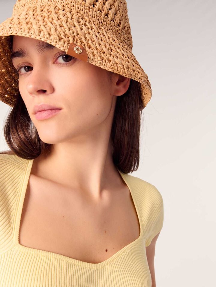 Top in maglia a coste
