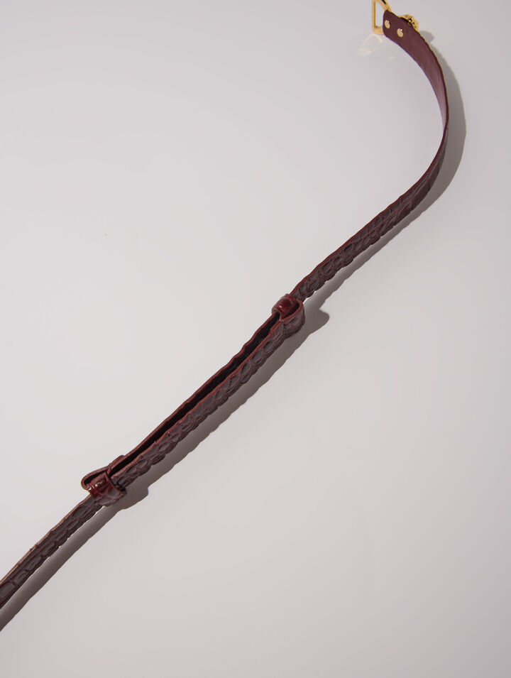 Cintura fine in pelle fibbia leone