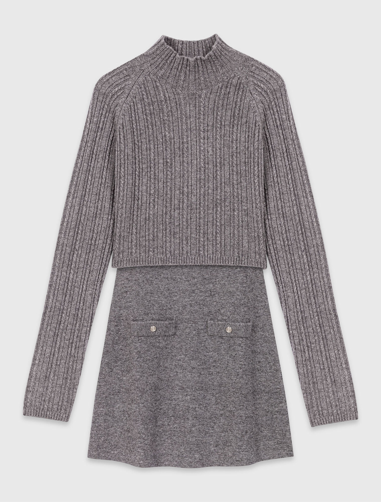 Abito in maglia con pull removibile