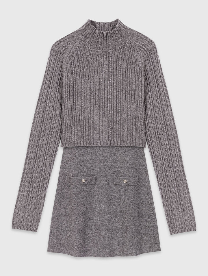 Abito in maglia con pull removibile