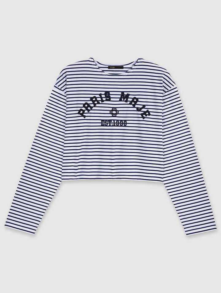 T-shirt corta a maniche lunghe