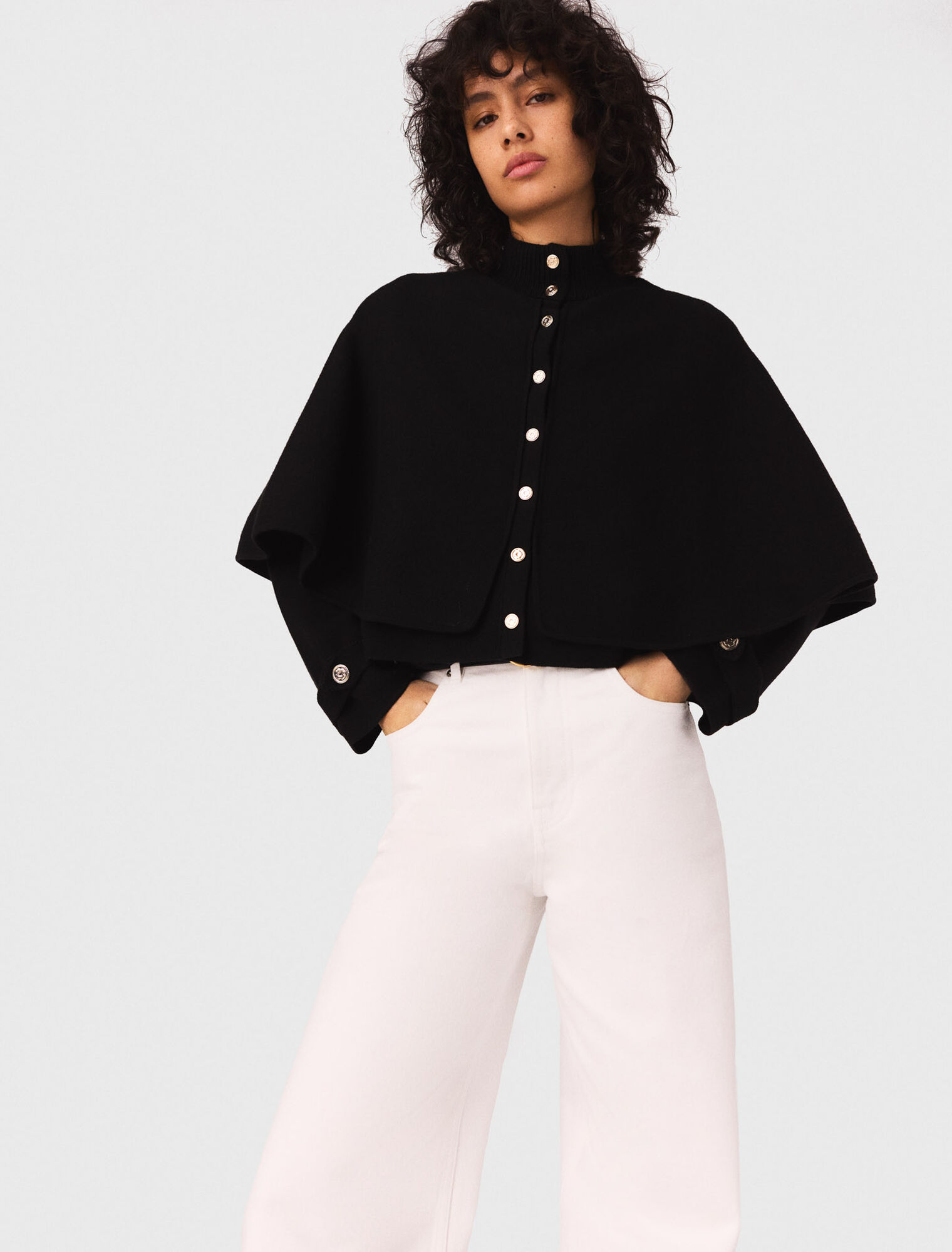 Cardigan effetto mantella