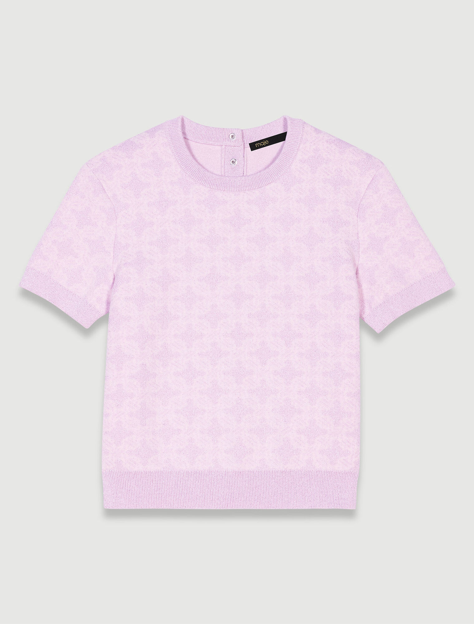 Maglione corto in maglia jacquard