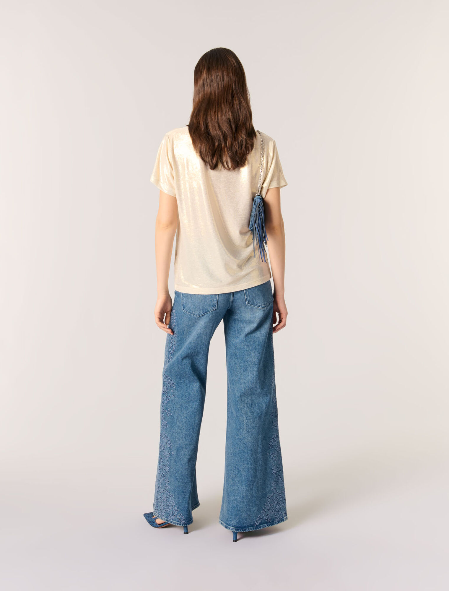 T-shirt in lamé