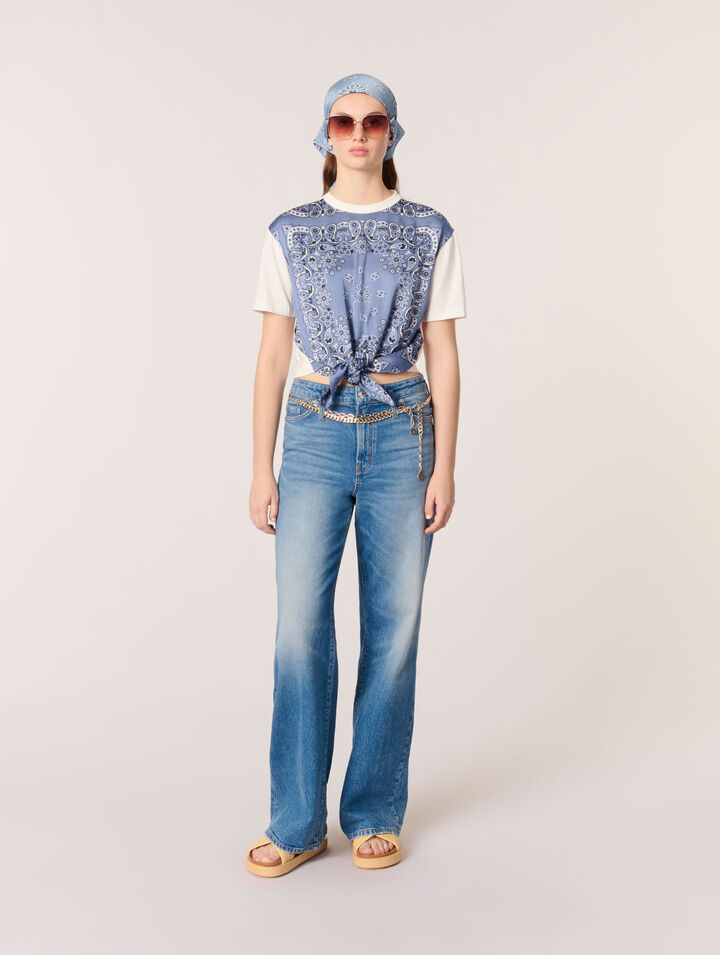 T-shirt annodata con stampa