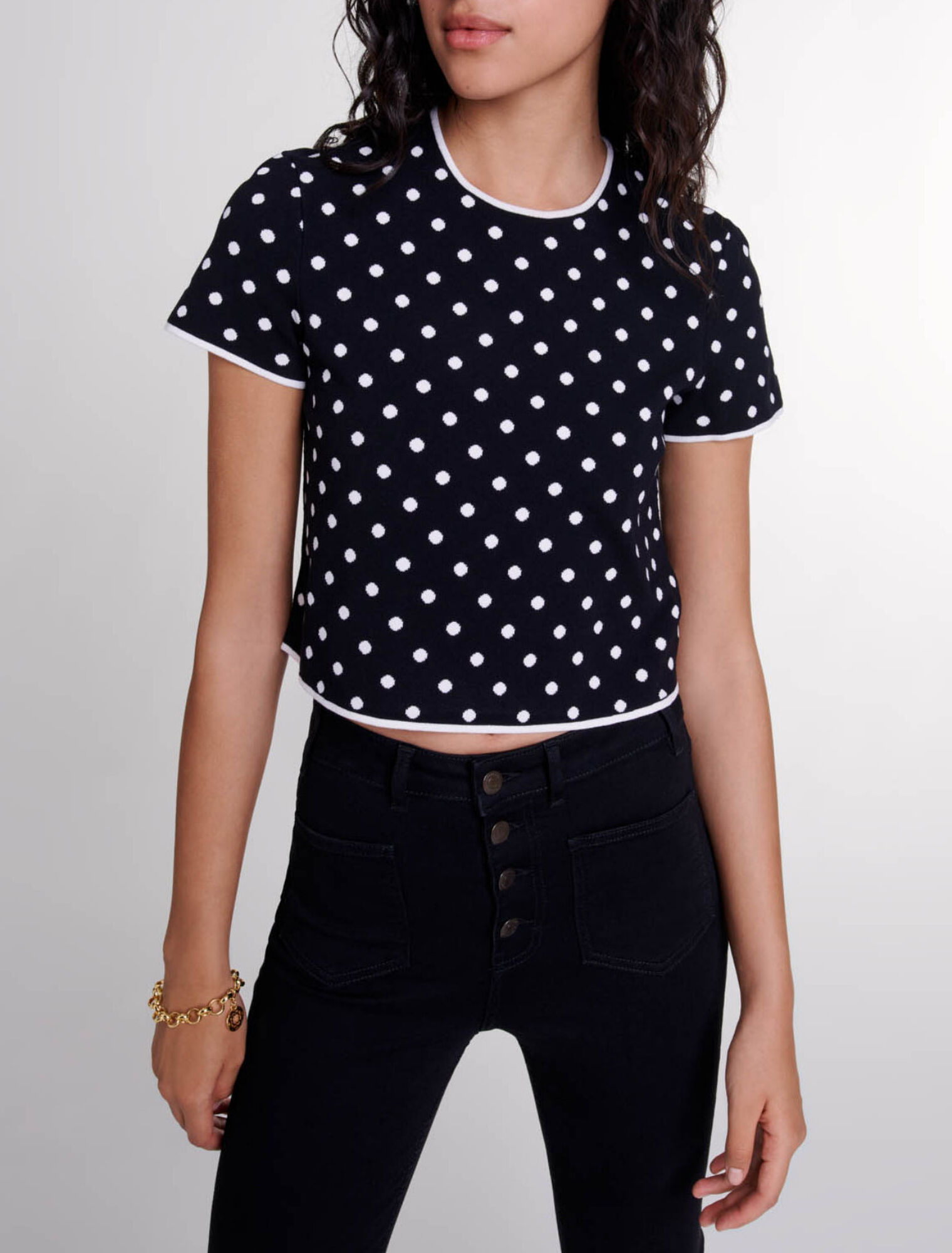 Top in maglia jacquard 