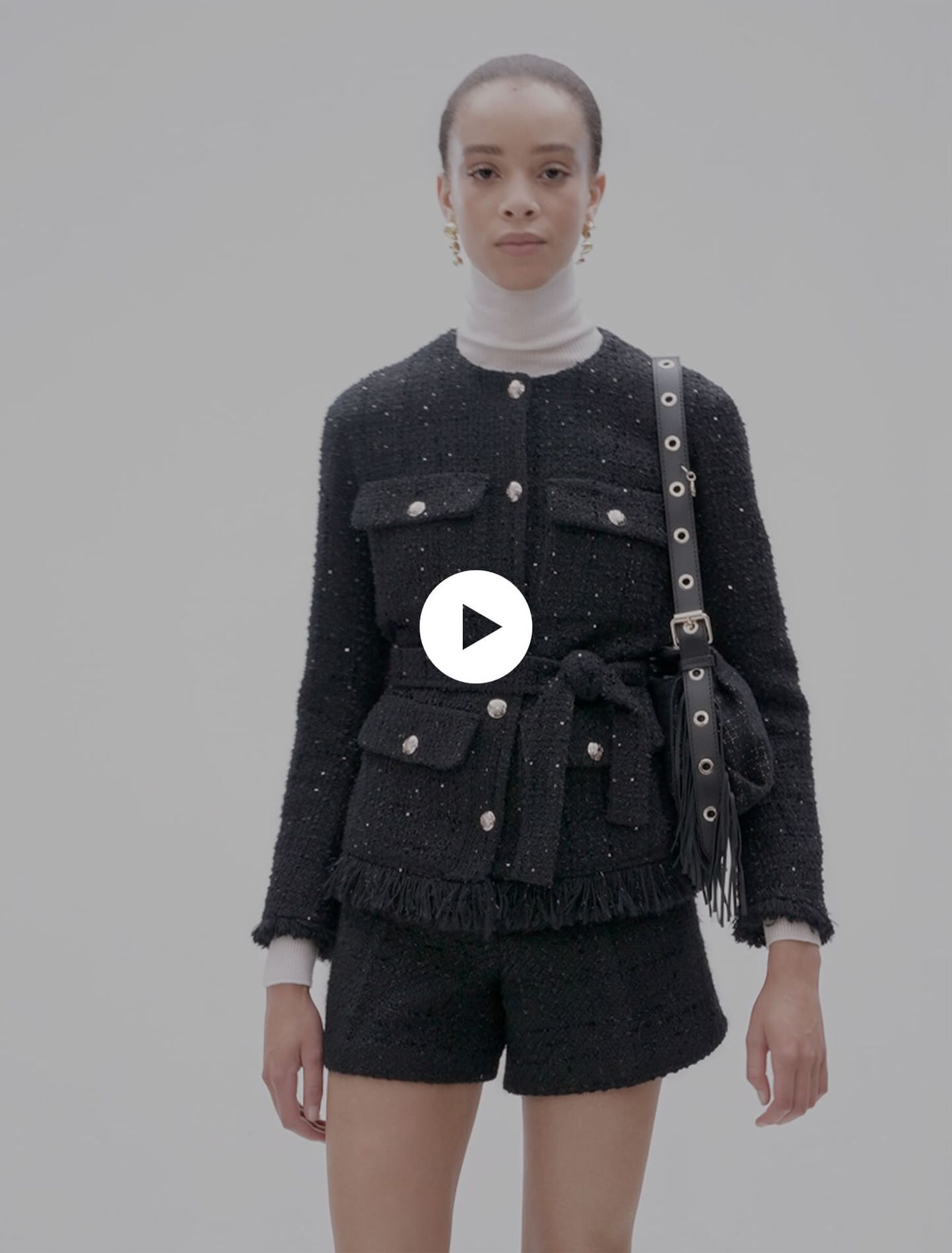 Giacca in tweed con lustrini